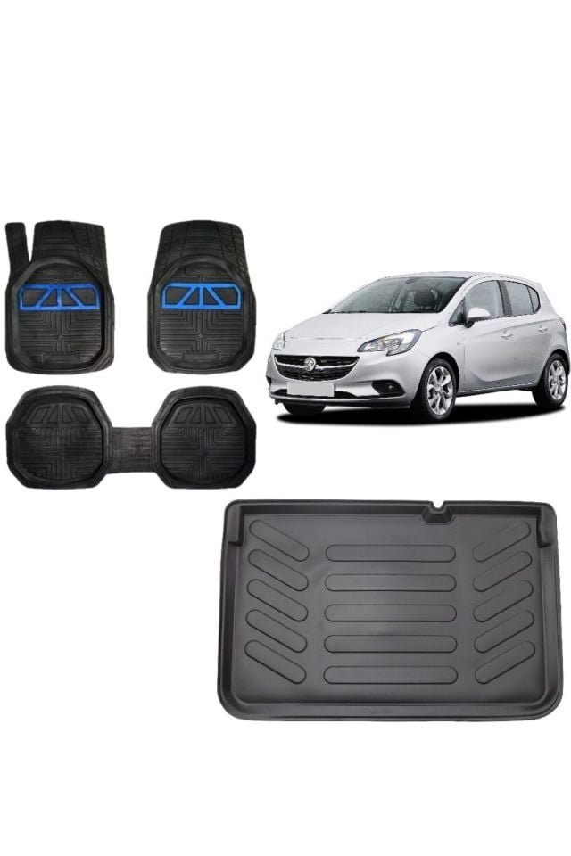 Opel Corsa E 2019 Model 3d Üst Bagaj Havuzu+3d Havuzlu Paspas Takımı