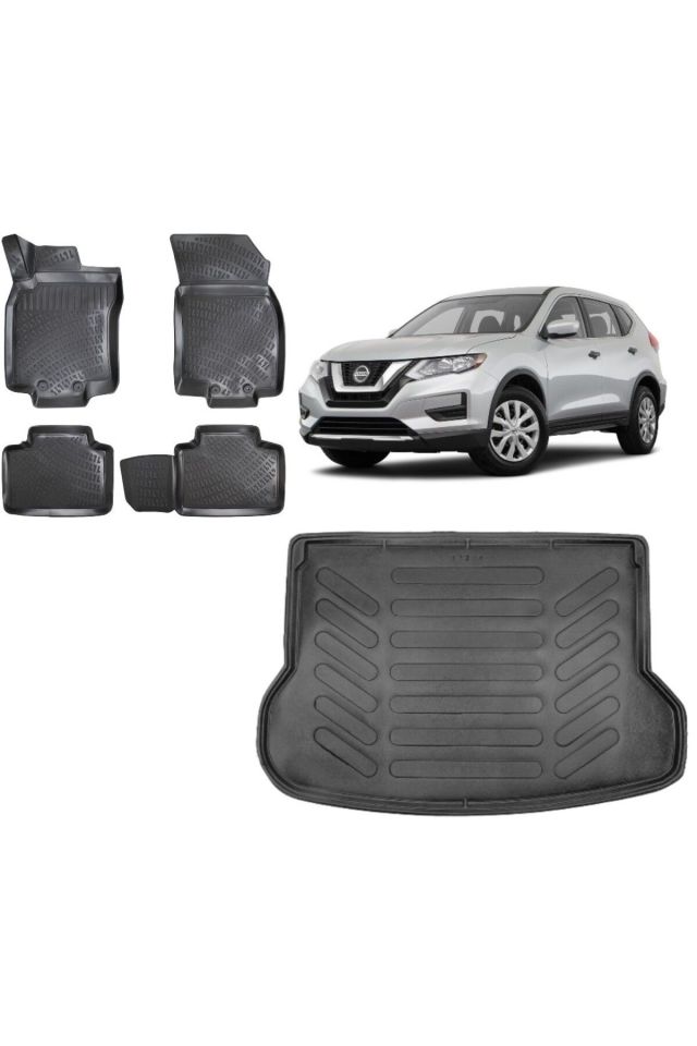 Nissan X-trail 2017 Sonrası 5 Koltuk 3D Bagaj Havuzu+3D Havuzlu Araca Özel Paspas Takımı