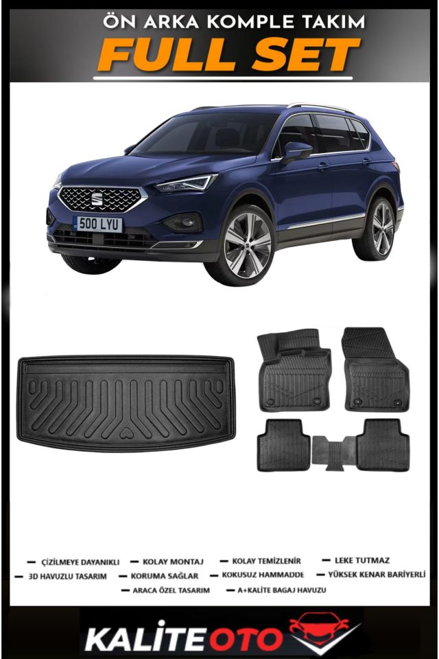 Seat Taracco 7 Koltuk Bagaj Havuzu+4.5D Havuzlu Paspas Seti 2025 Model