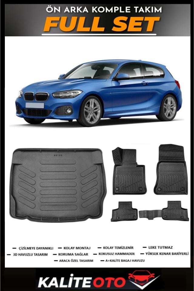 Bmw 1 Serisi F20 Bagaj Havuzu+4.5D Havuzlu Paspas Seti 2018 Model