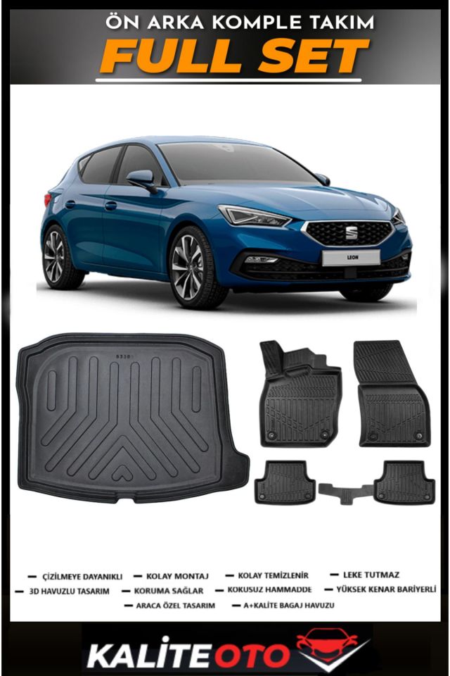 Seat Leon Bagaj Havuzu+4.5D Havuzlu Paspas Seti 2025 Model
