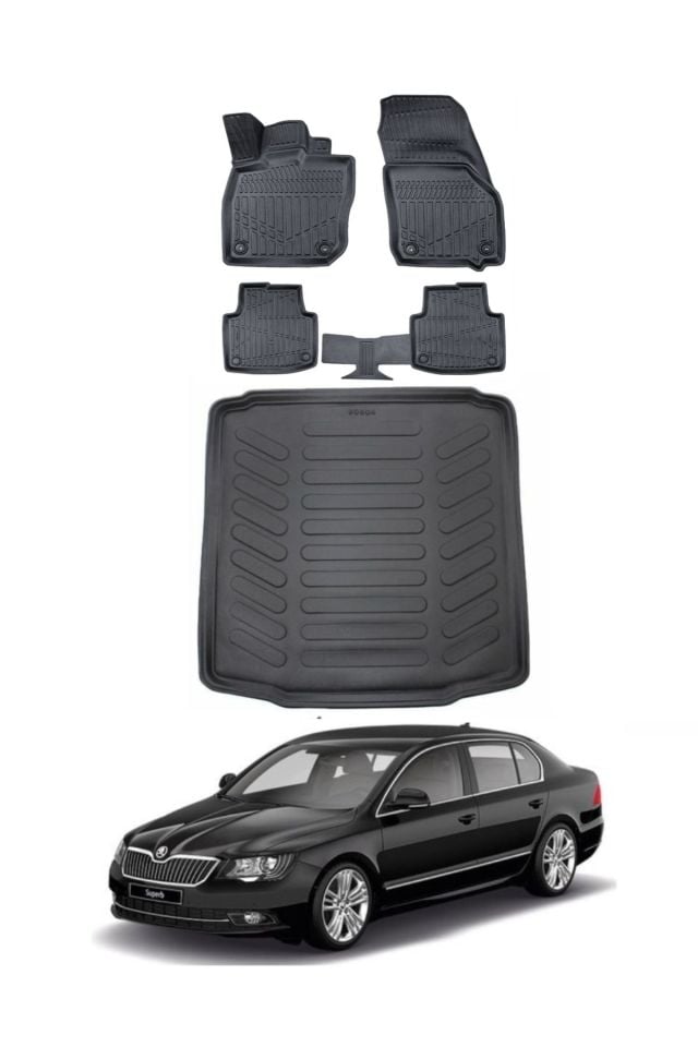 Skoda Superb 2008 Model Bagaj Havuzu Araca Özel Siyah Paspas Takımı