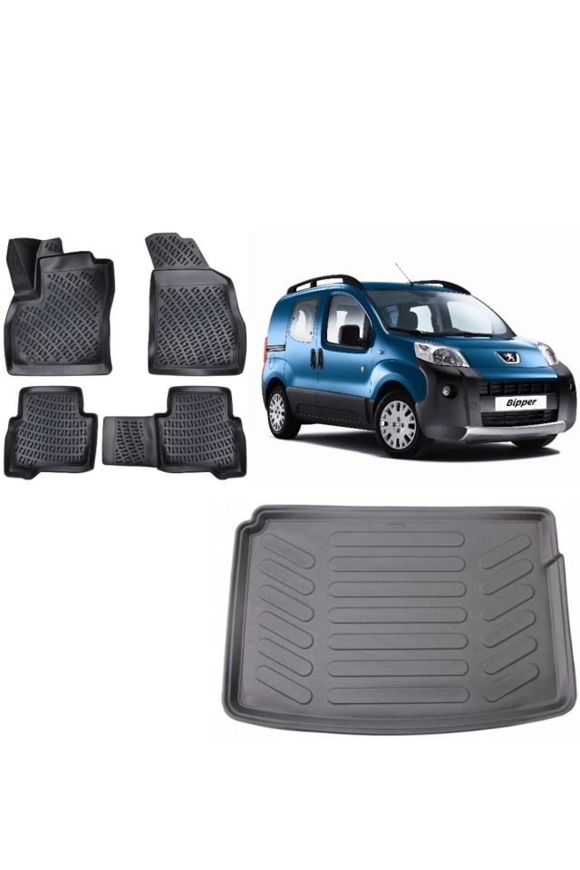 Peugeot Bipper 2010 Model 3D Bagaj Havuzu+3D Havuzlu Araca Özel Paspas Takımı
