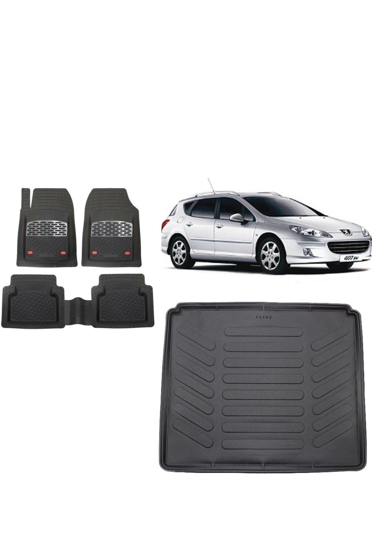 Peugeot 407 Station Vagon 2011 Model 3d Bagaj Havuzu+3d Havuzlu Paspas Takımı Safir Siyah
