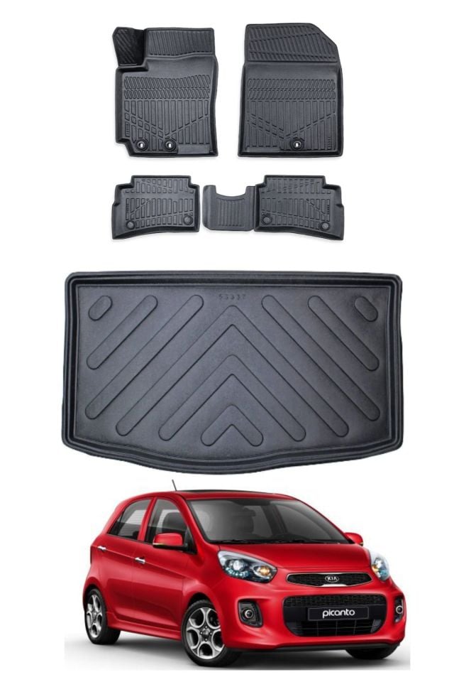 Kia Picanto 2011 Model Bagaj Havuzu Araca Özel Siyah Paspas Takımı
