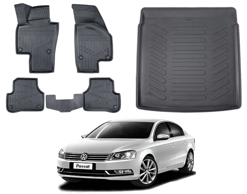 Volkswagen Passat B7 2011-2014 3D Bagaj Havuzu+3D Araca Özel Paspas Takımı