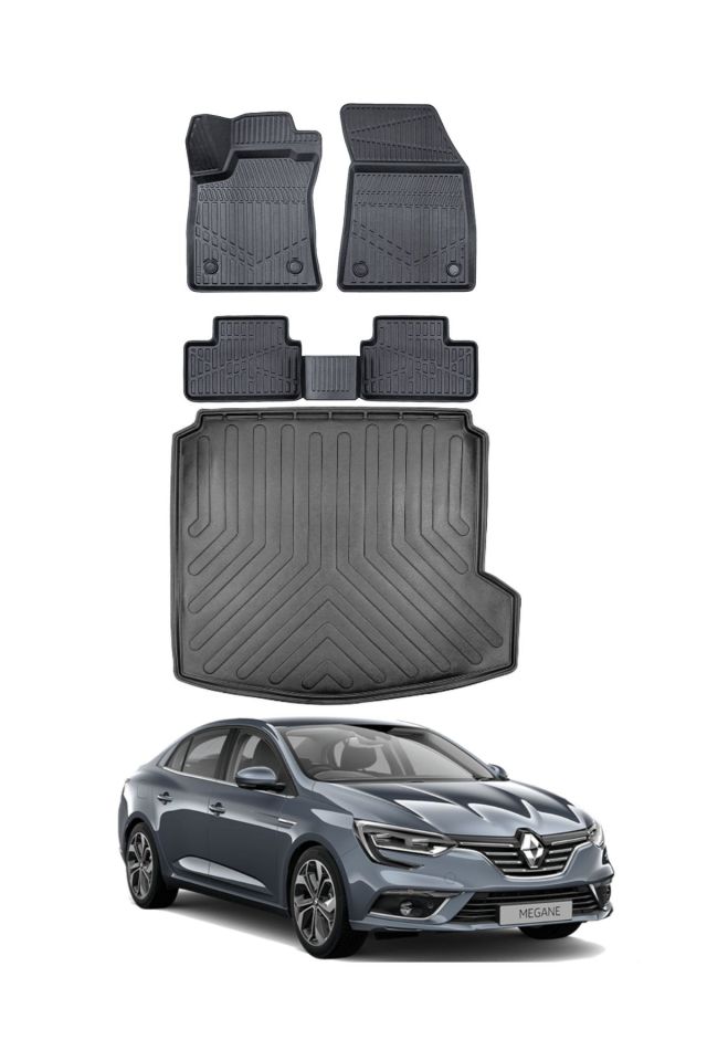 Renault Megane 4 2022 Model Sağ Kulak Bagaj Havuzu Araca Özel Siyah Paspas Takımı
