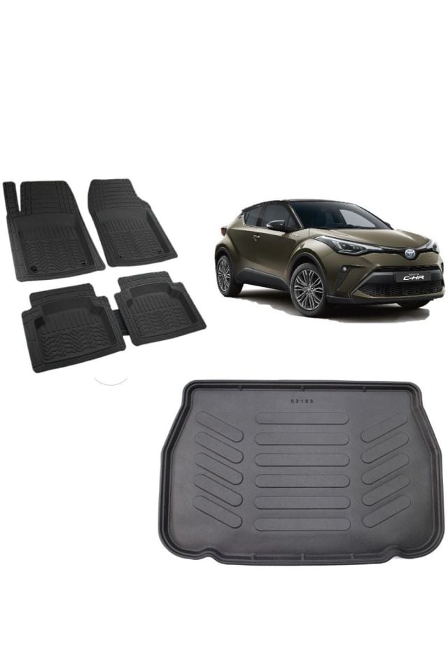 Toyota Chr 2019 Stepneli Model 3d Bagaj Havuzu+3d Siyah Havuzlu Paspas Takımı