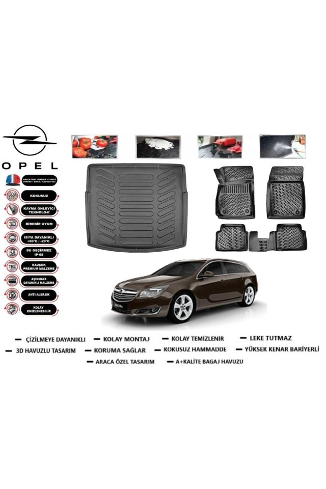 Opel İnsignia Sporttourer 2015 Model Bagaj Havuzu Araca Özel Paspas Takımı Prrox