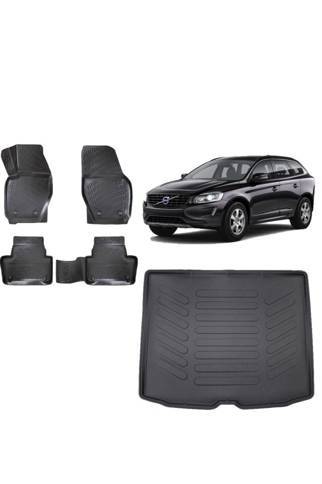 Volvo XC60 2010 Model 3D Bagaj Havuzu+3D Havuzlu Araca Özel Paspas Takımı