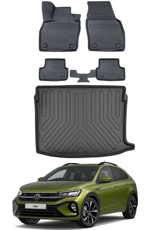 Volkswagen Taigo 2022 Model Üst Bagaj Havuzu Araca Özel Siyah Paspas Takımı