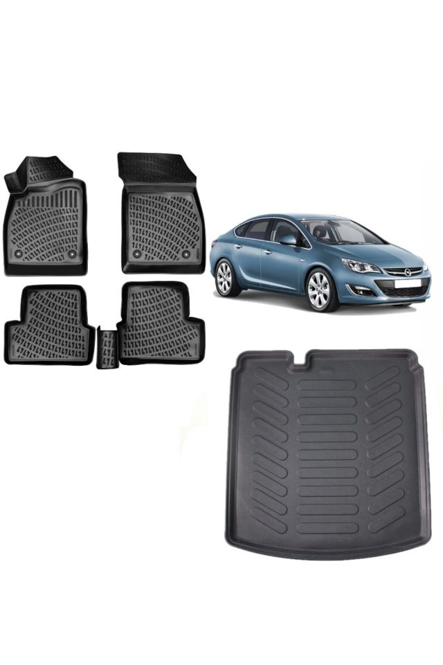 Opel Astra J Sedan 2013 Model 3D Bagaj Havuzu+3D Havuzlu Araca Özel Paspas Takımı