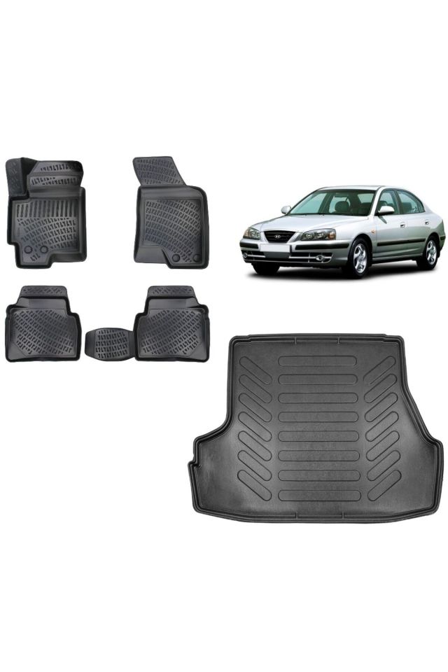 Hyundai Elantra 2006 Model 3D Bagaj Havuzu+3D Havuzlu Araca Özel Paspas Takımı