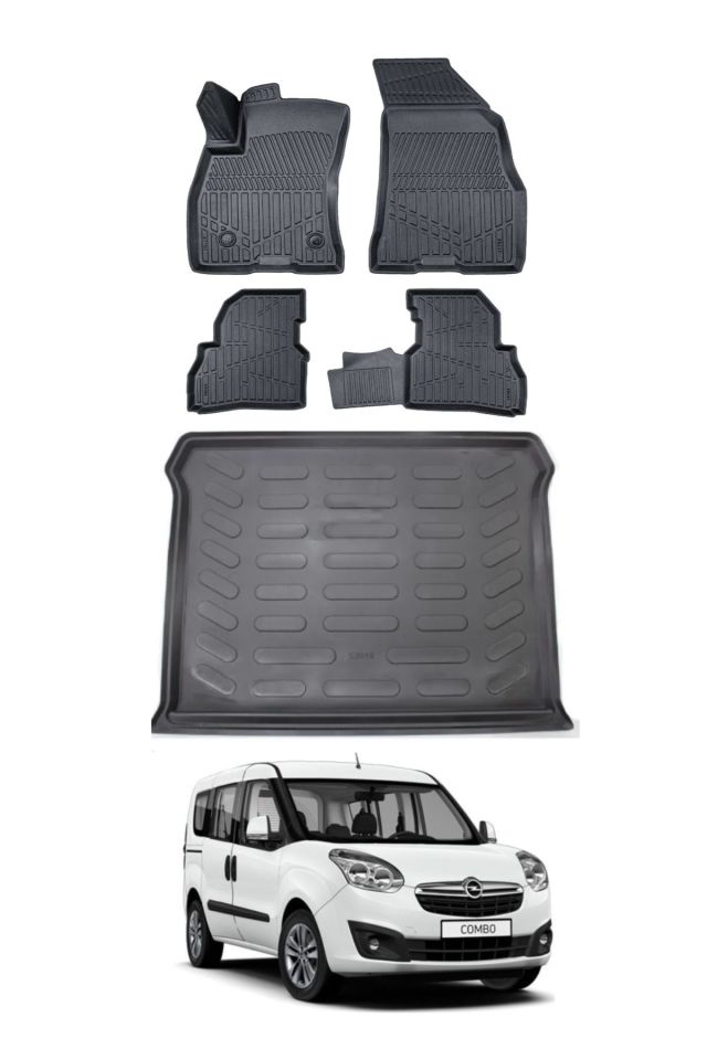 Opel Combo 2017 Model Bagaj Havuzu Araca Özel Siyah Paspas Takımı