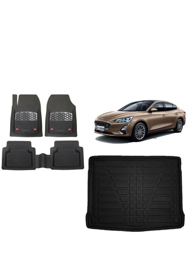 Ford Focus 4 SEDAN 2018 Model Tamir Kitli 3D Bagaj Havuzu+3D Havuzlu Safirr Gri Kromlu Paspas