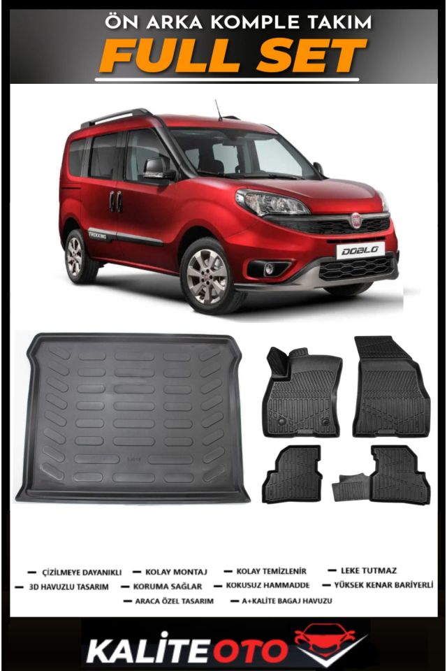 Fiat Doblo Maxi Bagaj Havuzu+4.5D Havuzlu Paspas Seti 2019 Model