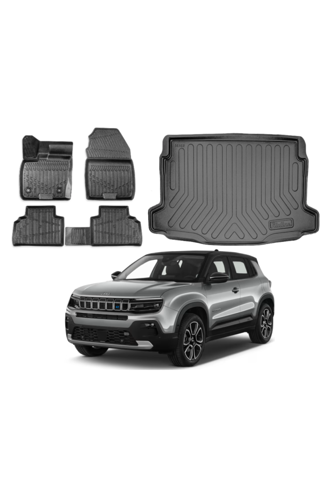 Jeep Avenger Elektrikli 2023 Model 3D Üst Bagaj+3D Araca Özel Paspas Takımı Luxury Serisi