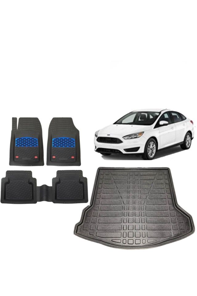 Ford Focus 3 SEDAN 2014 Model 3D Bagaj Havuzu+3D Havuzlu Safir Mavi Kromluu Paspas