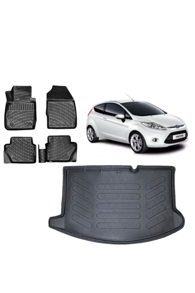 Fiesta 2014 Model 3D Bagaj Havuzu+3D Havuzlu Araca Özel Paspas Takımı