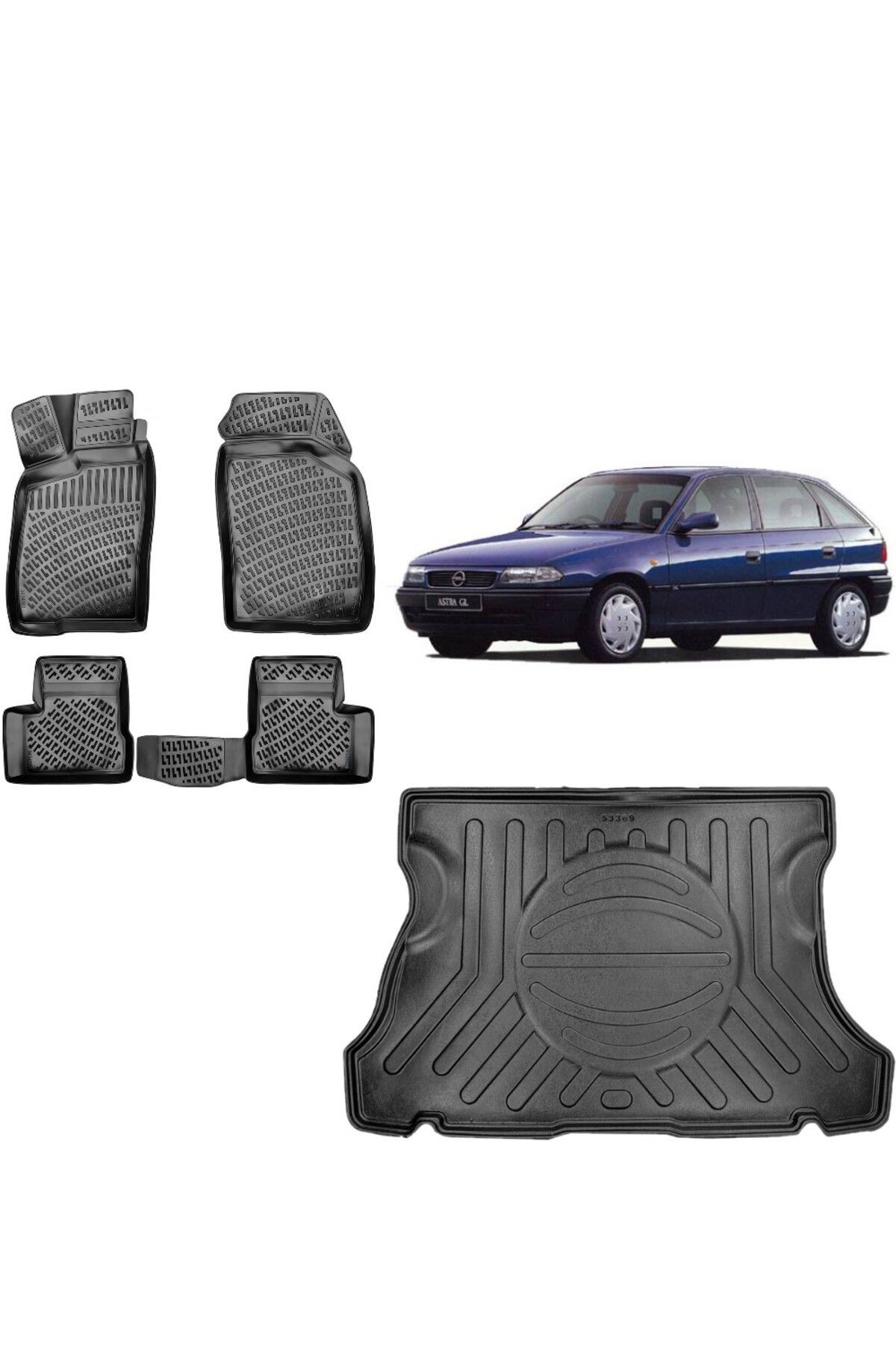 Opel Astra F HB 1991 Model 3D Bagaj Havuzu+3D Havuzlu Araca Özel Paspas Takımı