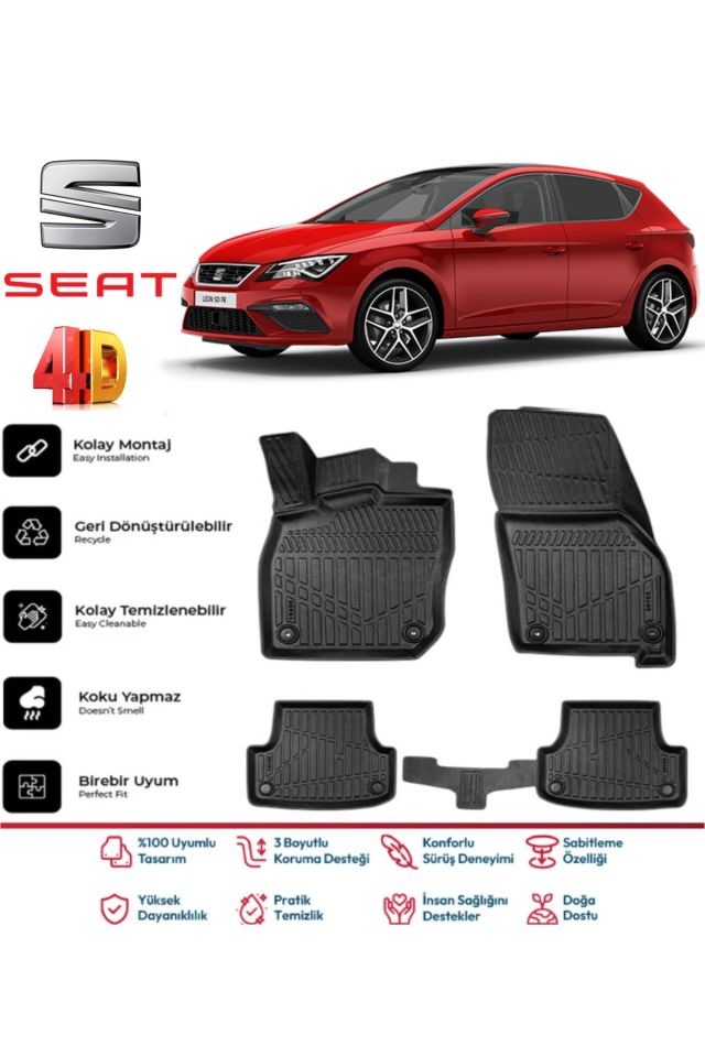 Seat Leon 2018 Model 4D Havuzlu Paspas