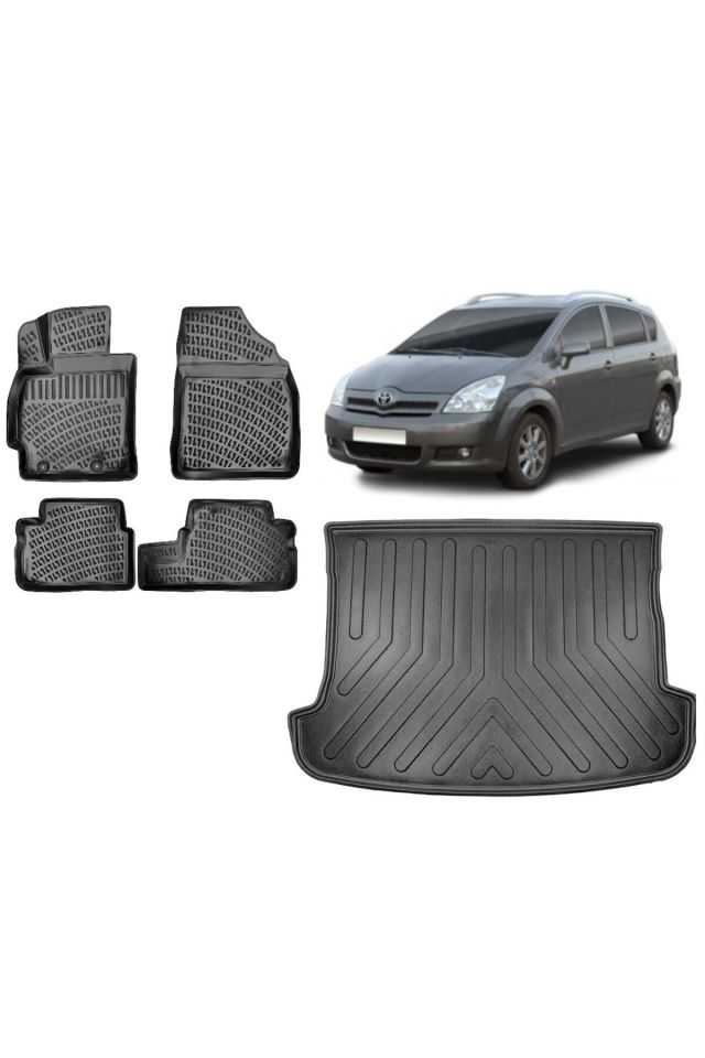 Toyota Verso 2005 Model 3D Bagaj Havuzu+3D Havuzlu Araca Özel Paspas Takımı