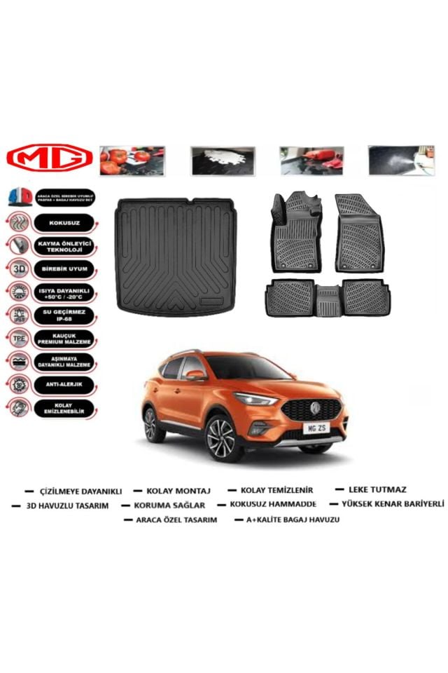 MG ZS  Benzinli 2023 Model Alt Bagaj Havuzu Araca Özel Paspas Takımı Prrox