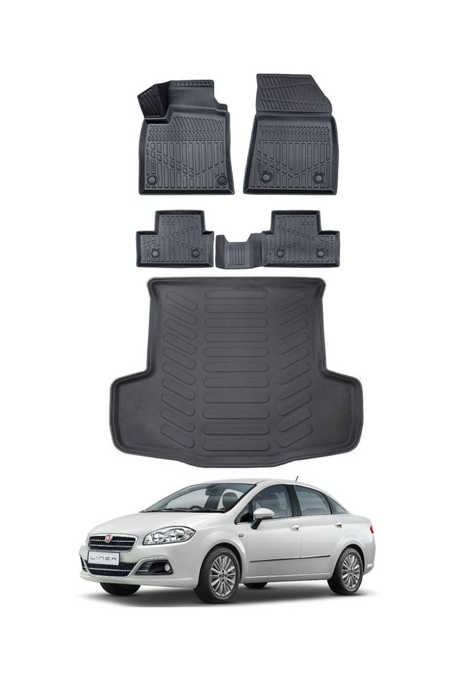 Fiat Linea 2014 Model Bagaj Havuzu Araca Özel Siyah Paspas Takımı