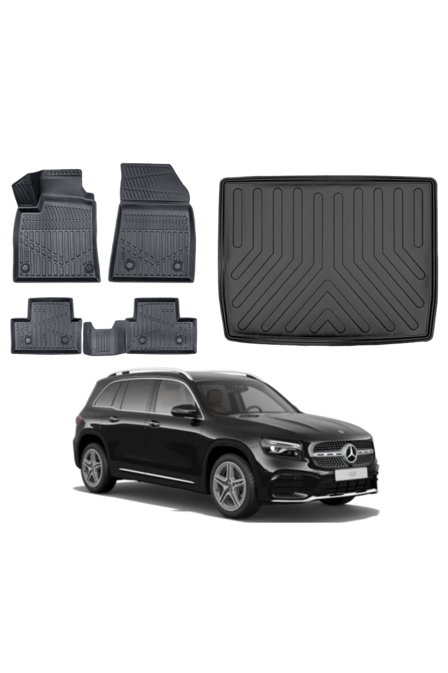Mercedes GLB 2019 Model 3D Alt Bagaj Havuzu+3D Araca Özel Paspas Takımı Luxury Serisi