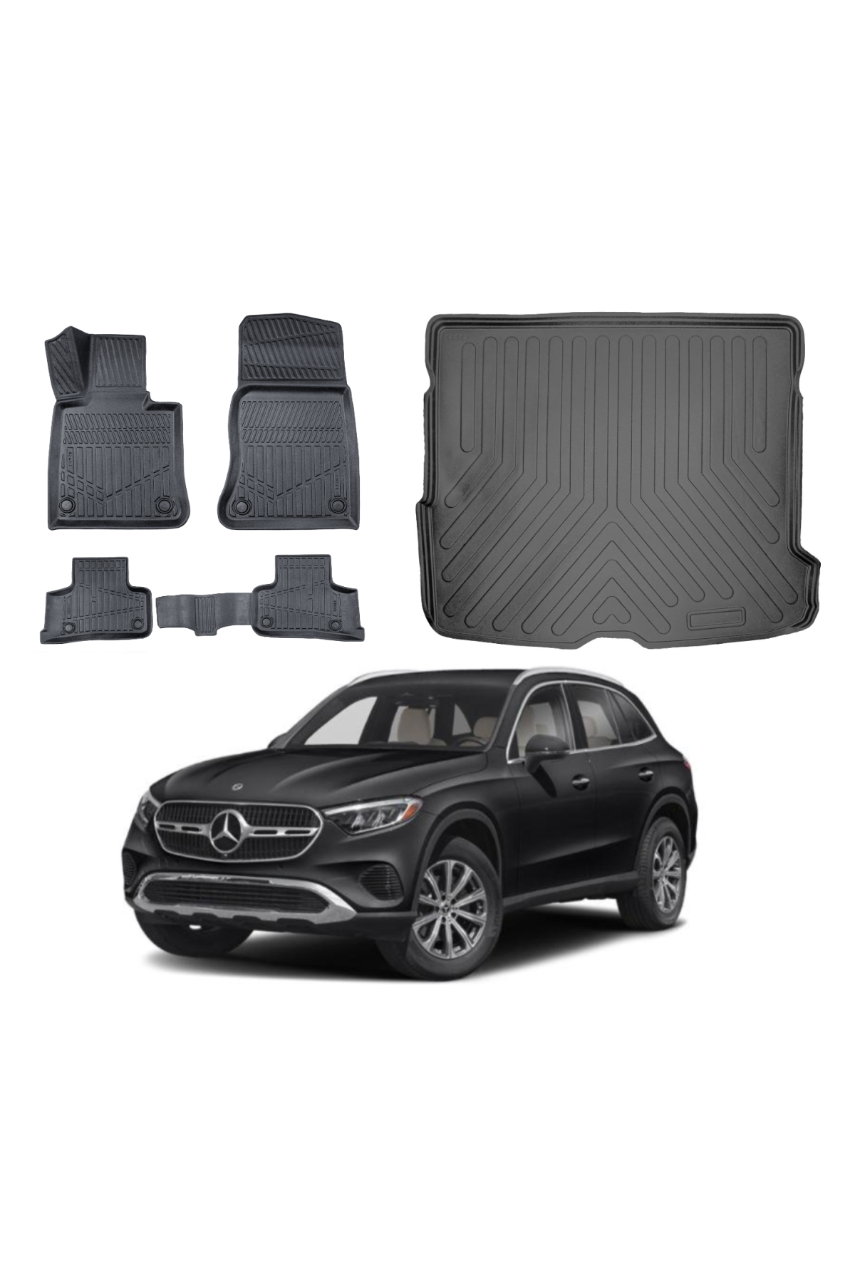 Mercedes GLC SUV  2023 Model 3D Bagaj Havuzu+3D Araca Özel Paspas Takımı Luxury Serisi