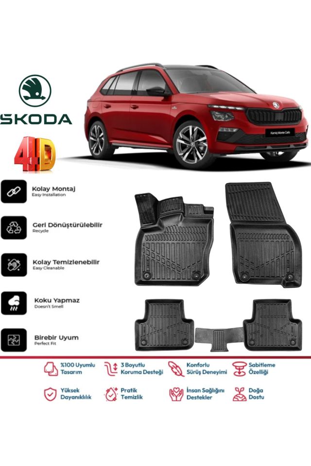 Skoda Kamiq 2020 Model 4D Havuzlu Paspas