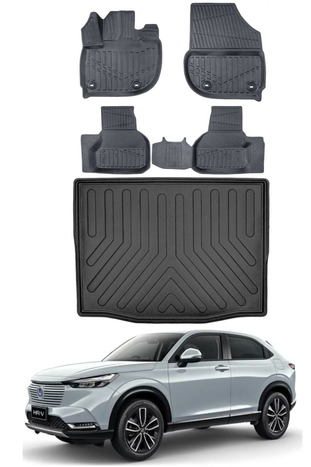 Honda Hrv 2024 Model Bagaj Havuzu Araca Özel Siyah Paspas Takımı