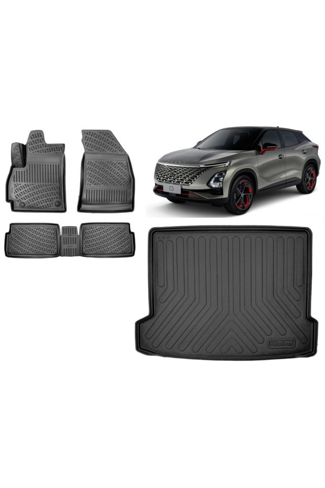 Chery Omoda 5 2022 Model 3D Bagaj Havuzu+3D Havuzlu Araca Özel Paspas Takımı