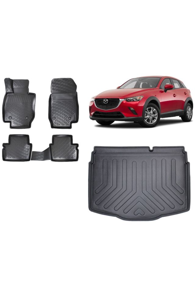 Mazda CX3 2017 Model 3D Bagaj Havuzu+3D Havuzlu Araca Özel Paspas Takımı