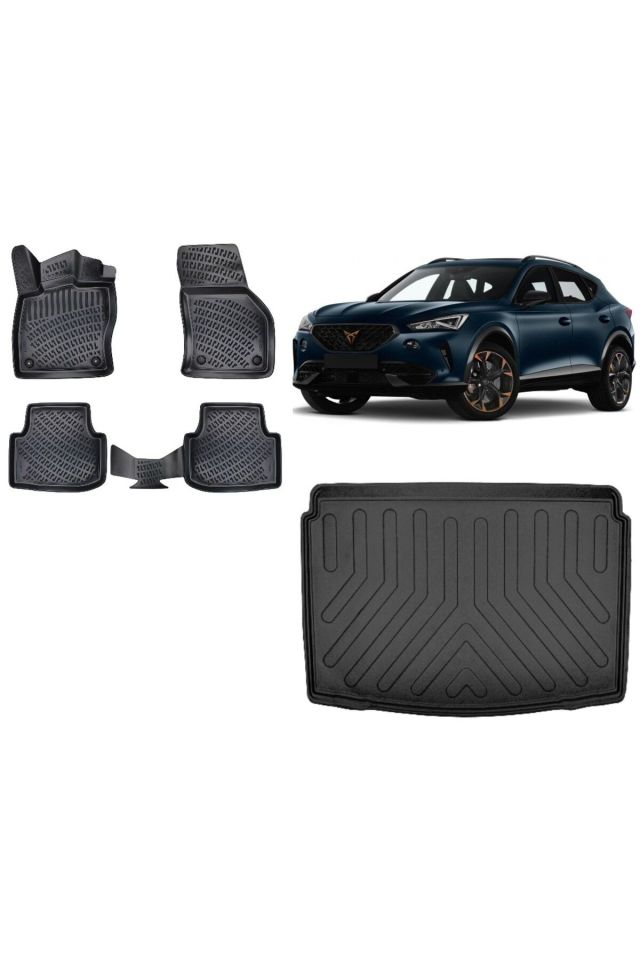 Cupra Formentor 2020 Model Alt Kademe 3D Bagaj Havuzu+3D Havuzlu Araca Özel Paspas Takımı