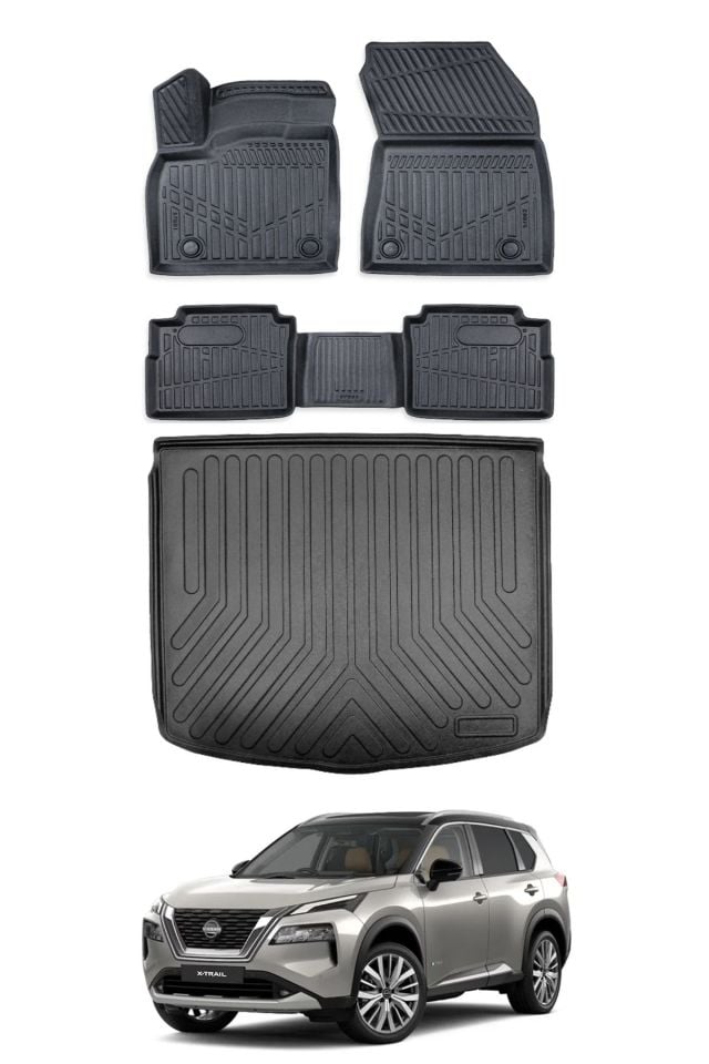 Nissan X-Trail E-Power 2024 Model Bagaj Havuzu Araca Özel Siyah Paspas Takımı