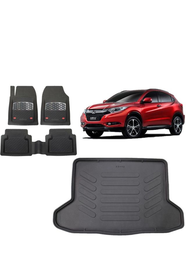 Honda HR-V 2019 Model Stepneli 3D Bagaj Havuzu+3D Havuzlu SSafir Karbon Kromlu Paspas
