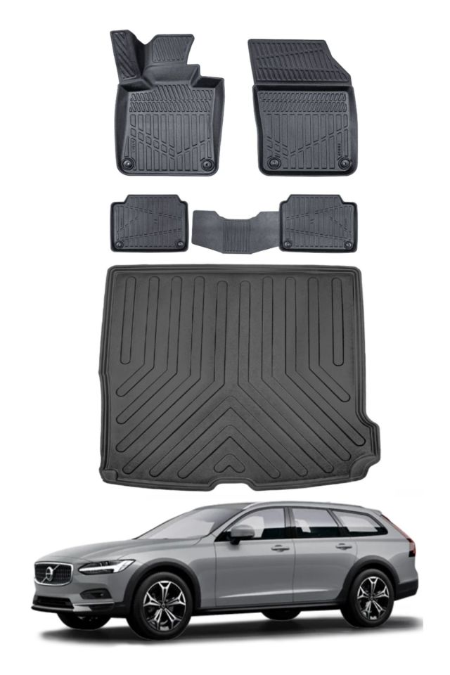 Volvo V90 2019 Model Bagaj Havuzu Araca Özel Siyah Paspas Takımı