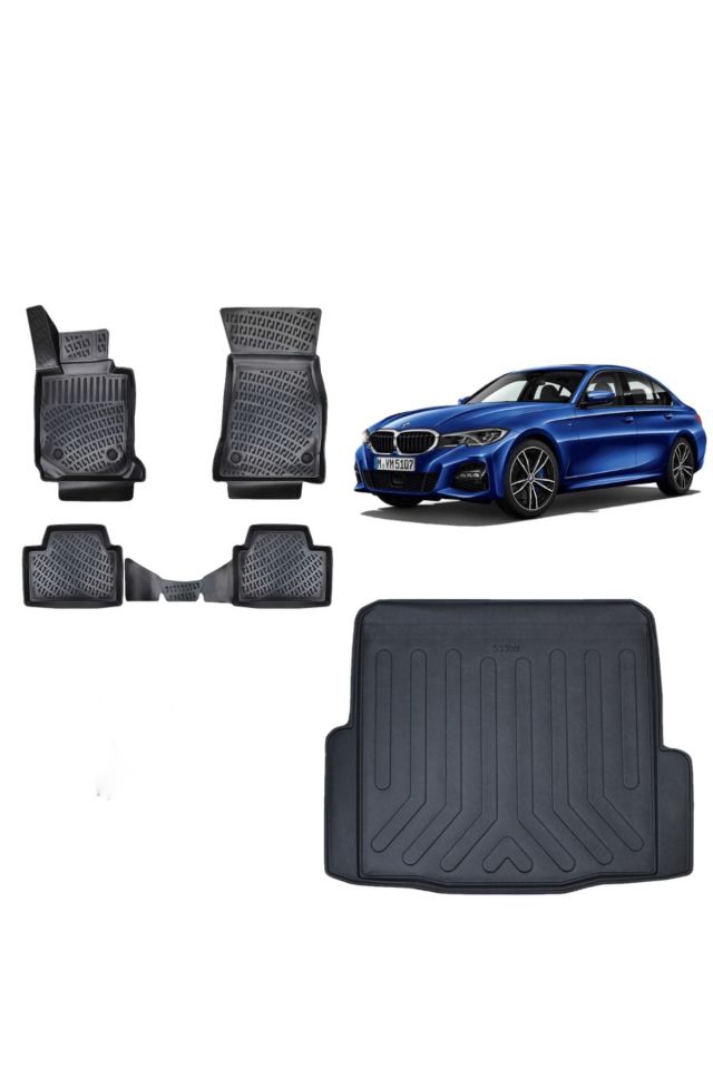Bmw 3 Serisi G20 2020 Model 3D Bagaj Havuzu+3D Havuzlu Araca Özel Paspas Takımı