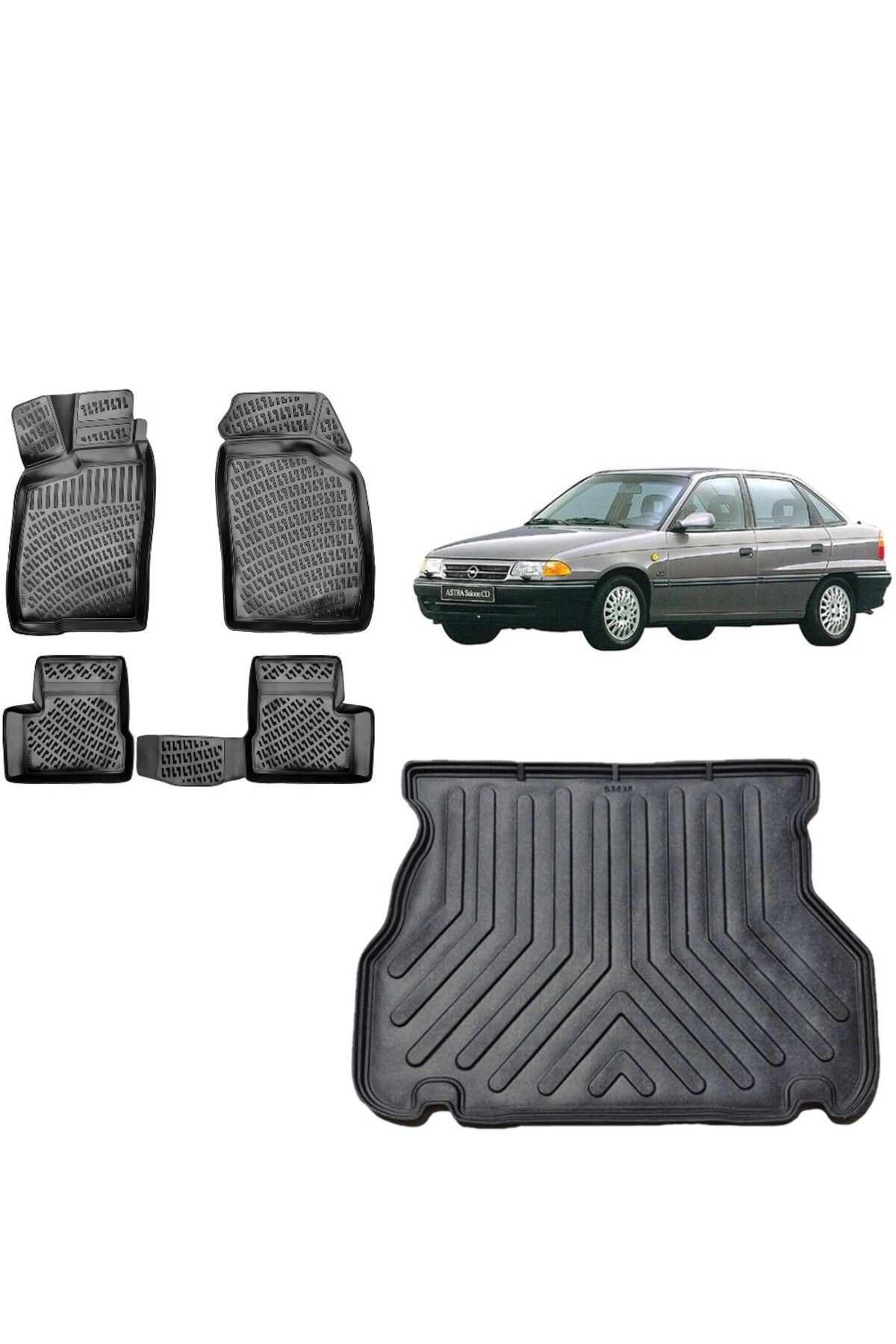 Opel Astra F Sedan 1991 Model 3D Bagaj Havuzu+3D Havuzlu Araca Özel Paspas Takımı