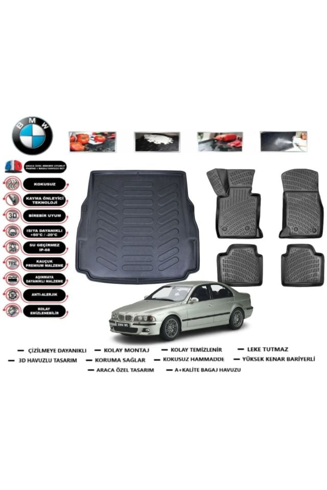 Bmw 5 serisi E39 1997 Model Bagaj Havuzu Araca Özel Paspas Takımı Prrox