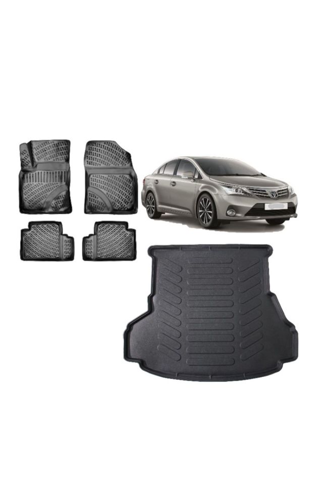 Toyota Avensis 2013 Model 3D Bagaj Havuzu+3D Havuzlu Araca Özel Paspas Takımı