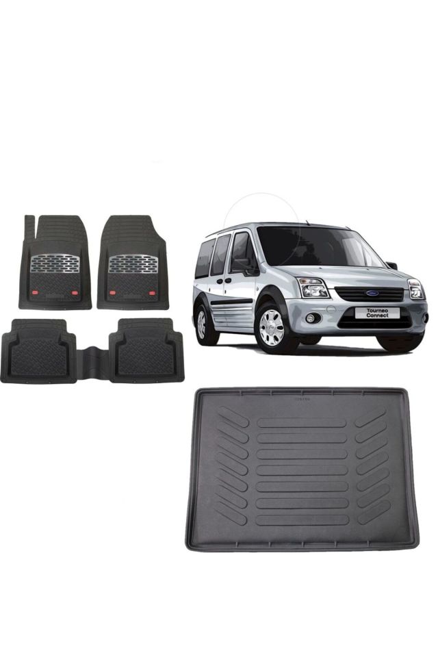 Ford Connect 2004 Model Cepsiz 3D Bagaj Havuzu+3D Havuzlu Safirr Gri Kromlu Paspas