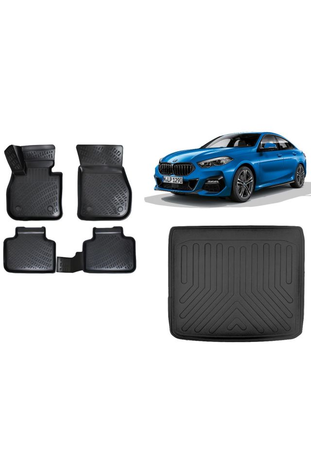 Bmw 2 Serisi F44 Gran Coupe 2021 Model 3D ÜST Bagaj Havuzu+3D Havuzlu Araca Özel Paspas Takımı