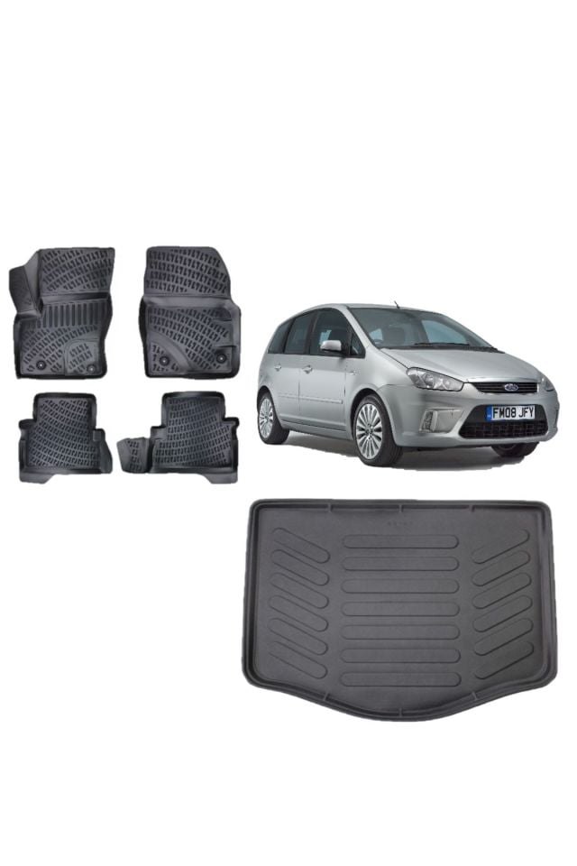 C-Max 2010 Model 3D Bagaj Havuzu+3D Havuzlu Araca Özel Paspas Takımı