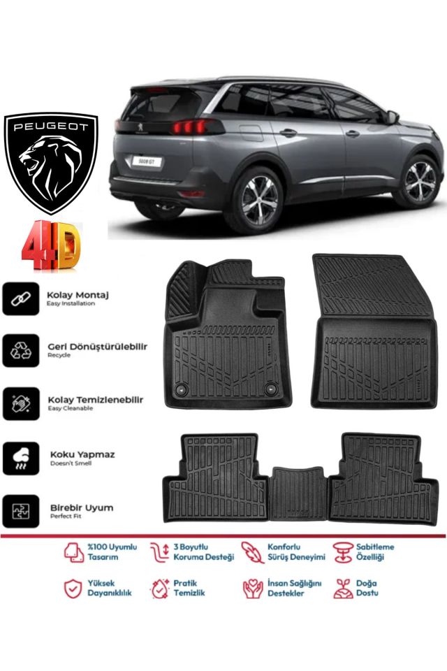 Peugeot 5008 2021 Model 4D Havuzlu Paspas