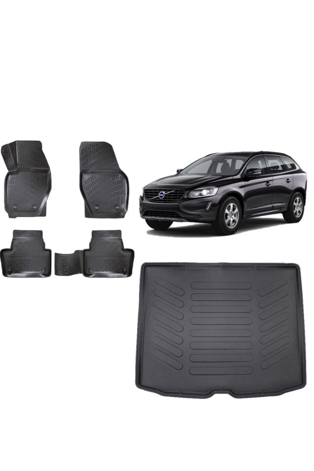 Volvo XC60 2013 Model 3D Bagaj Havuzu+3D Havuzlu Araca Özel Paspas Takımı