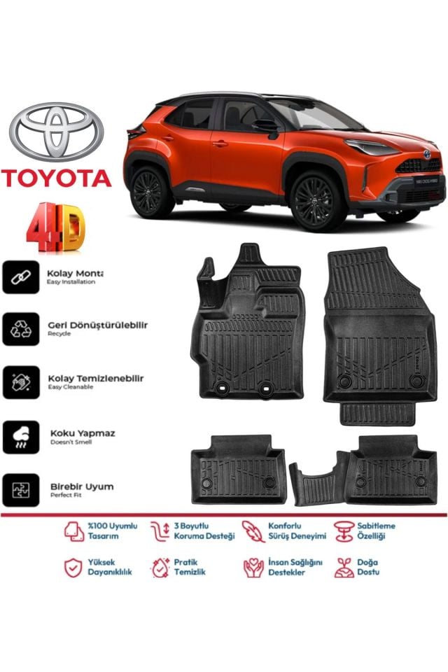 Yaris Cross 2024 Model 4D Havuzlu Paspas