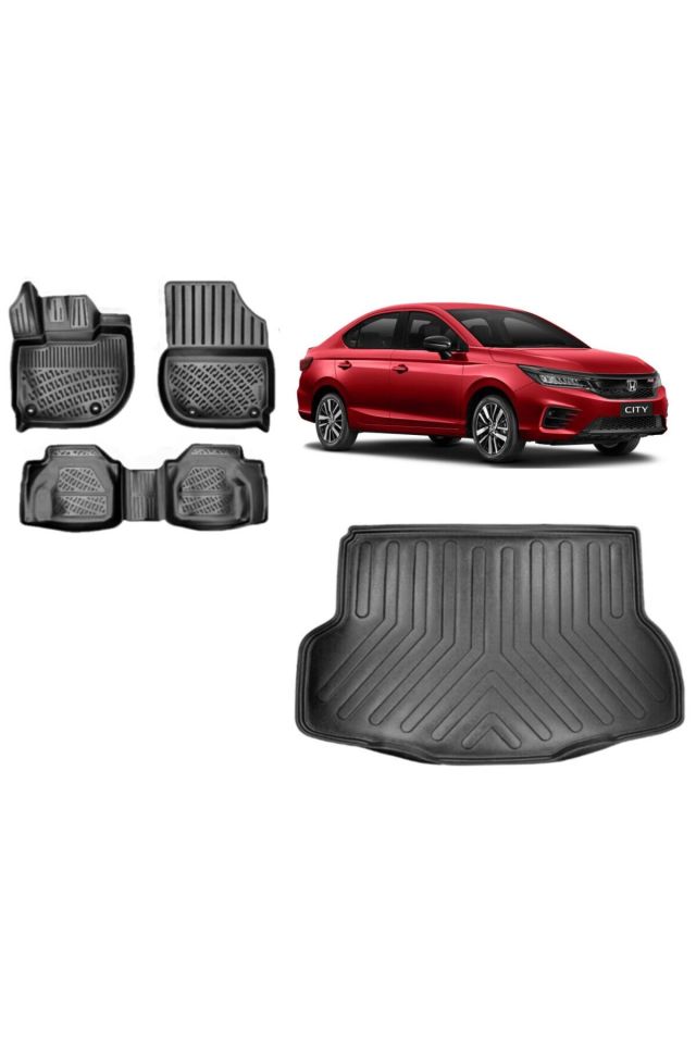 Honda City 2023 Model 3D Bagaj Havuzu+3D Havuzlu Araca Özel Paspas Takımı