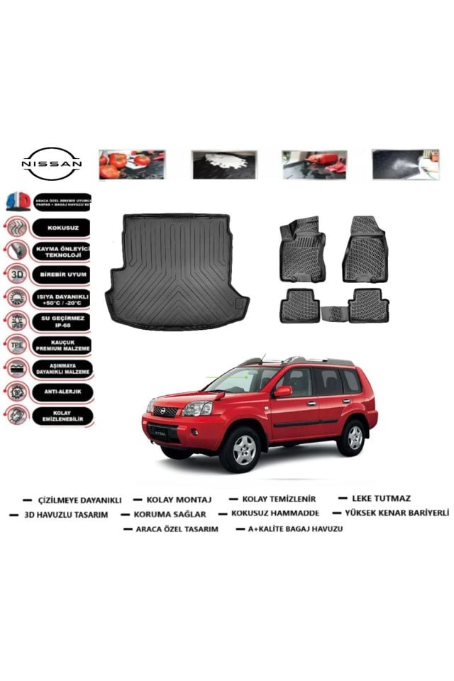Nissan X-Trail 2013 Model Bagaj Havuzu Araca Özel Paspas Takımı Prrox